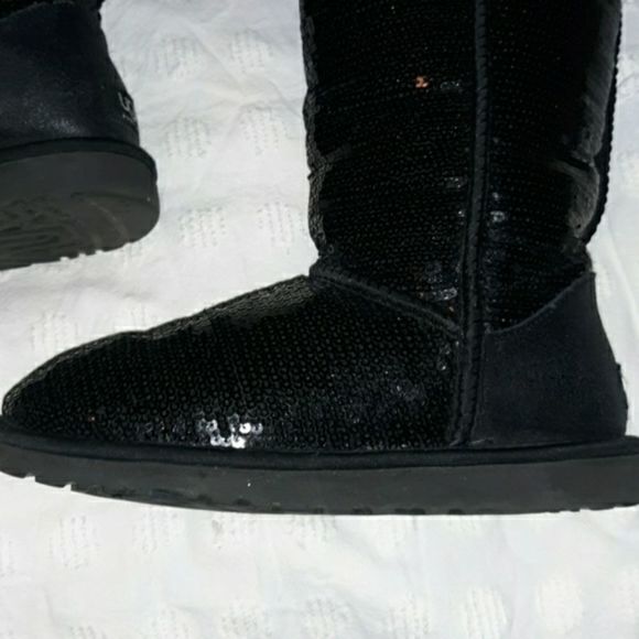 Sequin Ugg Over the‎ Knee Bailey Button Boots 6 - Picture 3 of 8